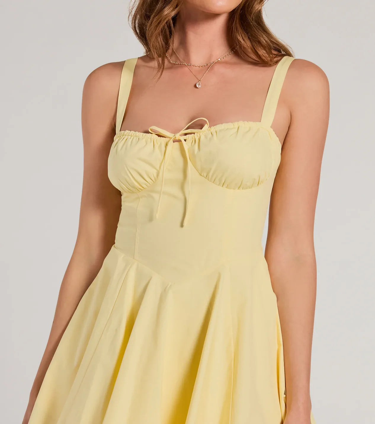 Ray Of Beauty Lace-Up Corset Skater Dress